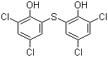 structure of CAS# 97-18-7, Bithionol;2,2'-Thio-bis(4,6-dichlorophenol); Bis(2-hydroxy-3,5-dichlorophenyl) sulfide