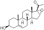 structure of CAS# 974-23-2, 16,17-Epoxypregnenolone;16a,17a-Epoxy-3b-hydroxypregn-5-en-20-one