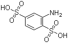 structure of CAS# 98-44-2, 2-Amino-1,4-benzenedisulfonic acid;1-Amino-2,5-benzenedisulfonic acid; 2,5-Disulfoaniline; 4-Sulfometanilic acid; Aniline-2,5-disulfonic acid
