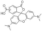 结构式 CAS# 98181-63-6, 5(6)-羧基四甲基罗丹明内盐