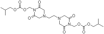 结构式 CAS# 98631-95-9, 索布佐生; 1,2-双(4-异丁氧羰基氧甲基-3,5-二氧代哌嗪-1-基)乙烷