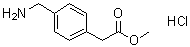 结构式 CAS# 99075-25-9, 4-(氨基甲基)苯乙酸甲酯盐酸盐