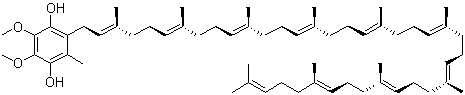 structure of CAS# 992-78-9, Ubiquinol;2-[(2E,6E,10E,14E,18E,22E,26E,30E,34E)-3,7,11,15,19,23,27,31,35,39-Decamethyl-2,6,10,14,18,22,26,30,34,38-tetracontadecaen-1-yl]-5,6-dimethoxy-3-methyl-1,4-benzenediol