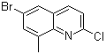 structure of CAS# 99455-14-8, 6-Bromo-2-chloro-8-methylquinoline