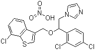 structure of CAS# 99592-32-2, Sertaconazole nitrate;1-[2-[(7-Chloro-1-benzothiophen-3-yl)methoxy]-2-(2,4-dichlorophenyl)ethyl]imidazole nitrate
